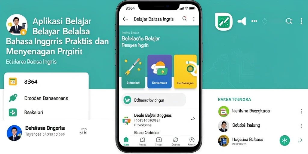 Antarmuka pengguna yang ramah untuk belajar Bahasa Inggris.