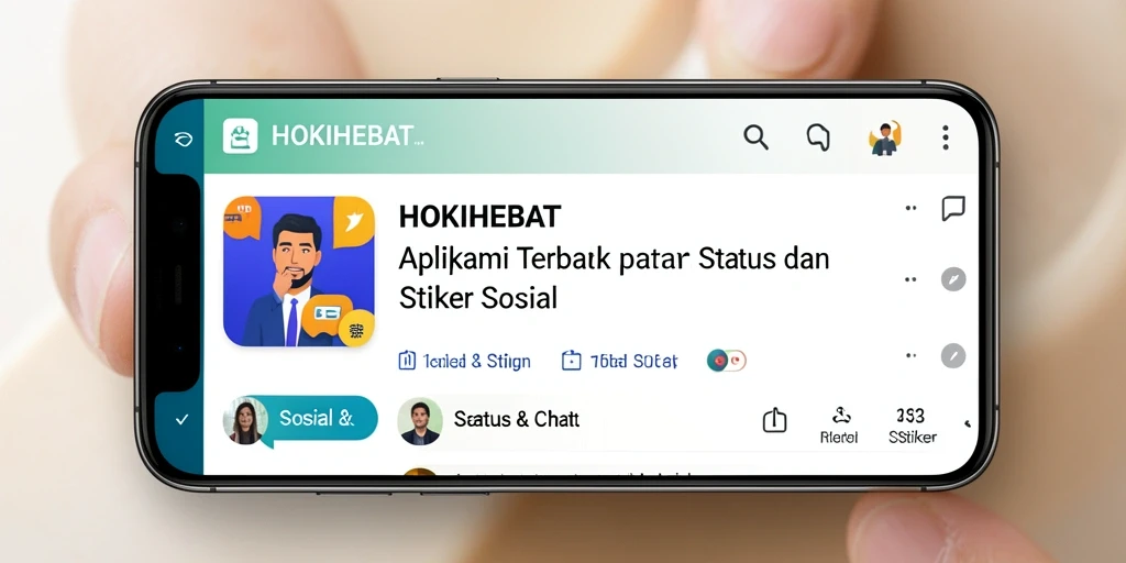 Tampilan antarmuka pengguna HOKIHEBAT dengan pilihan stiker menarik.